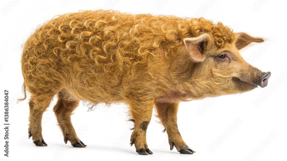Fototapeta premium mangalica pig isolated on white background