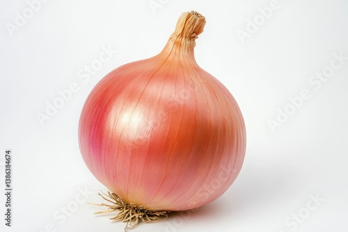 Close-up of Fresh Red Onion on White Background for Cooking