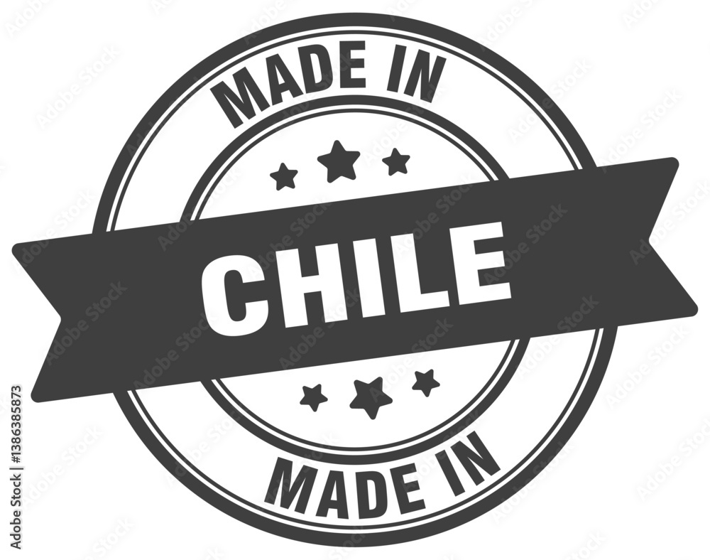 Fototapeta premium Made in Chile round sign. Made in Chile stamp.