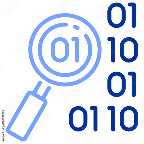 Data and Network Icon Symbol Outline Color 