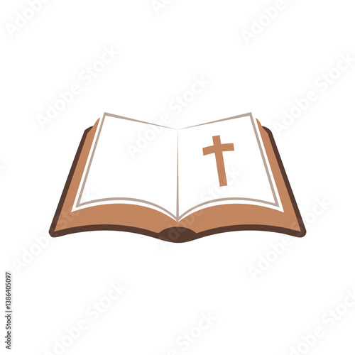 Open Bible Icon – stylized book with a subtle cross on the pages.
