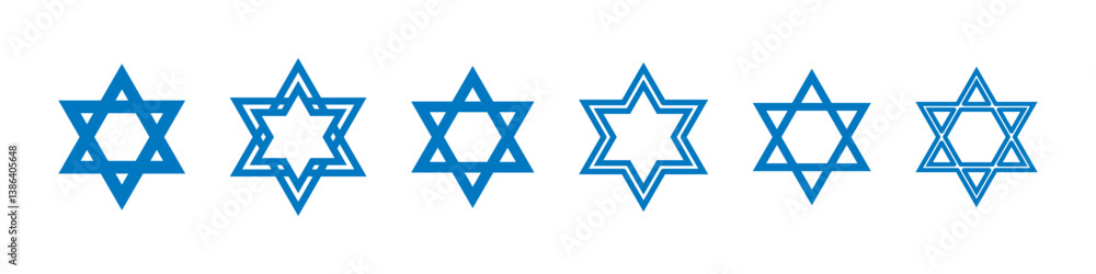 Illustration of Star of David Variations, Isolated for Religious, Cultural, and Graphic Design Use Illustration of Star of David Variations, Isolated for Religious, Cultural, and Graphic Design Use