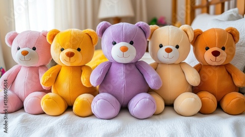 Adorable Plush Teddy Bears in a Cozy Room Setting
