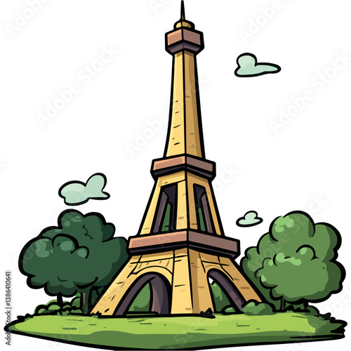 flat design tour eiffel icon vector illustration