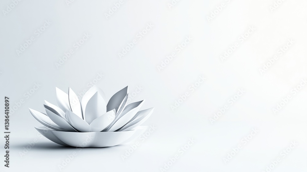 Obraz premium Minimalist White Lotus Flower