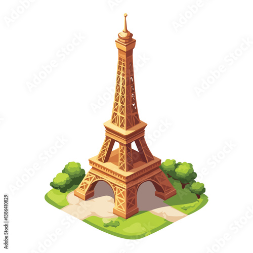 flat design tour eiffel icon vector illustration