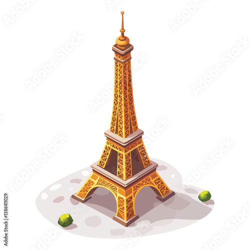 flat design tour eiffel icon vector illustration