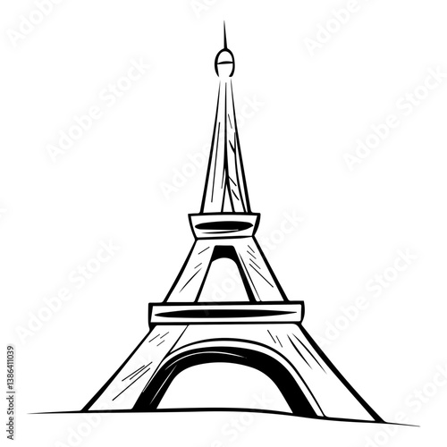 flat design tour eiffel icon vector illustration