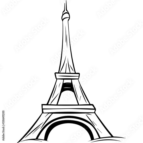 flat design tour eiffel icon vector illustration