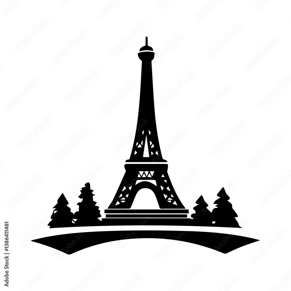 Obraz premium flat design tour eiffel icon vector illustration