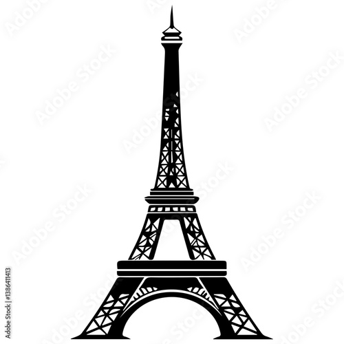 flat design tour eiffel icon vector illustration