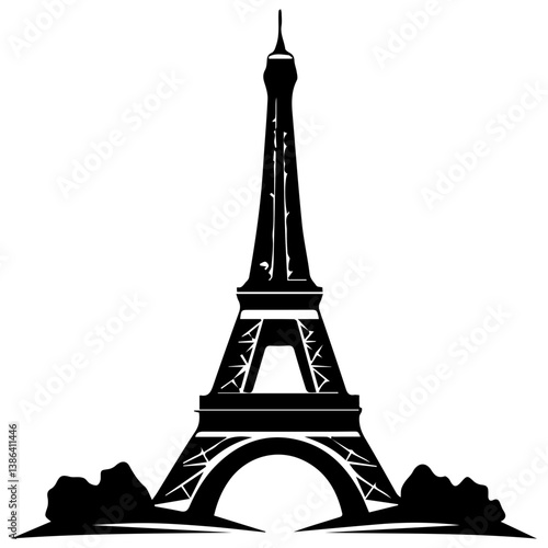 flat design tour eiffel icon vector illustration
