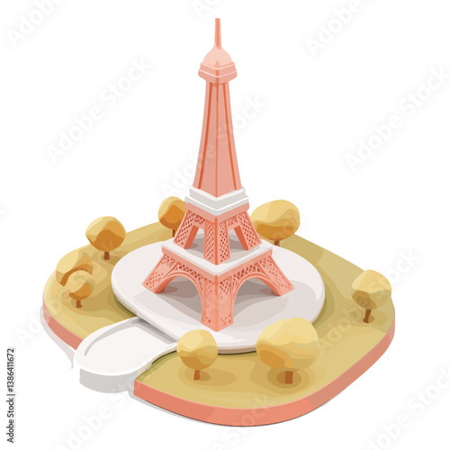 flat design tour eiffel icon vector illustration