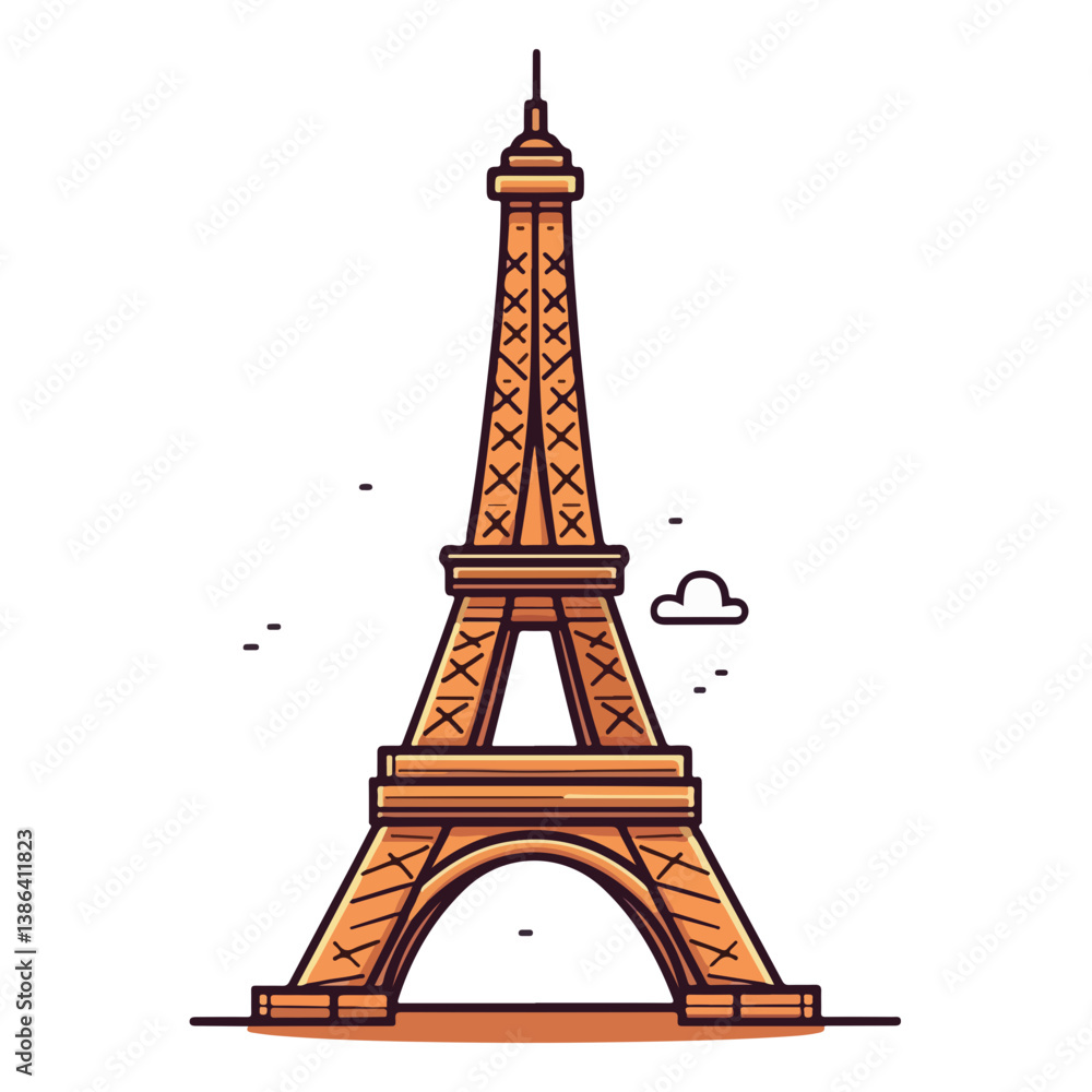 Obraz premium flat design tour eiffel icon vector illustration