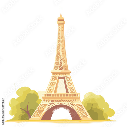 flat design tour eiffel icon vector illustration