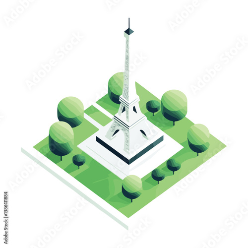 flat design tour eiffel icon vector illustration