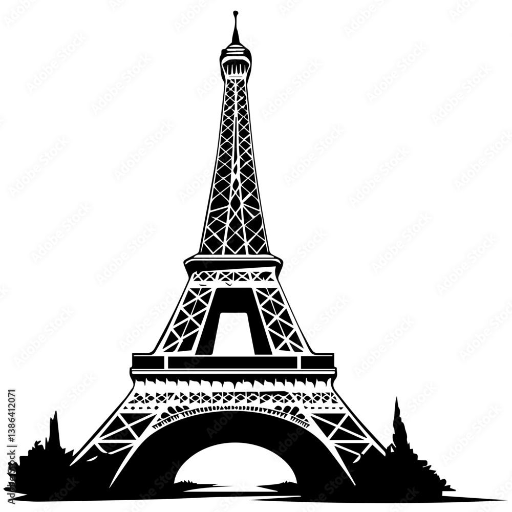 Obraz premium flat design tour eiffel icon vector illustration
