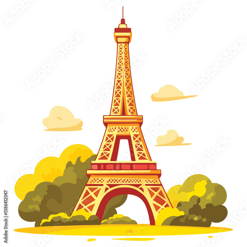 flat design tour eiffel icon vector illustration