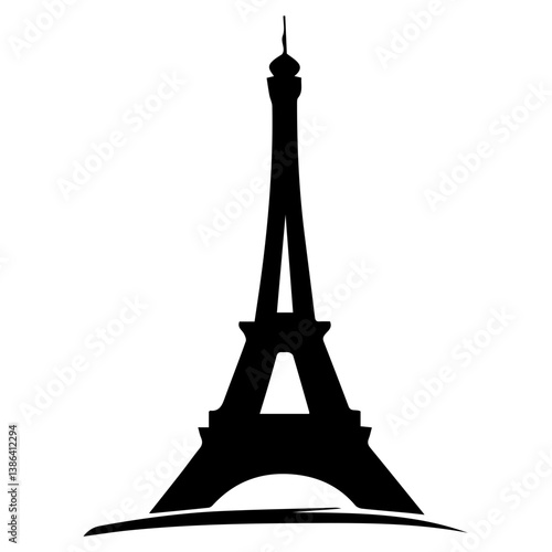 flat design tour eiffel icon vector illustration