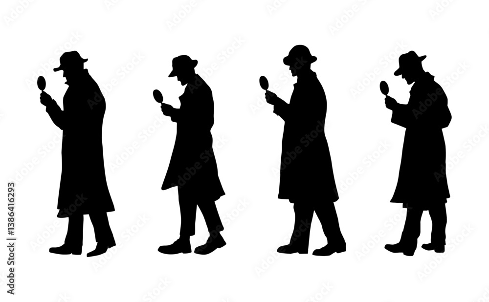 detective investigate silhouette collection