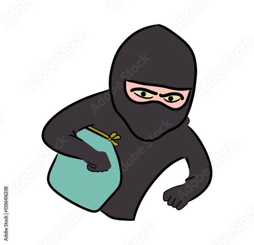 thief in mask illustration
