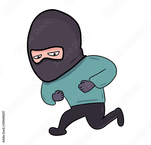 thief in mask illustration
