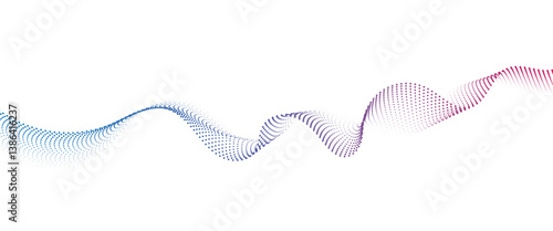 Obraz na płótnie Flowing Dot Wave halftone gradient pattern on transparent background
w salonie