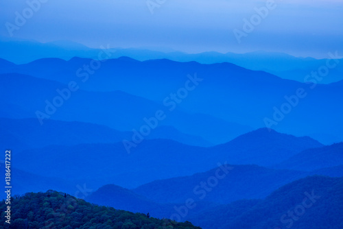 Canvas Print Blue Ridge Mountains at dusk