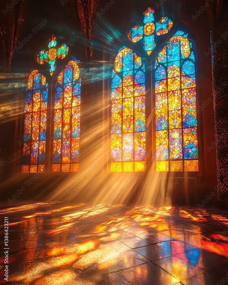 Radiant Light Through Stained Glass
