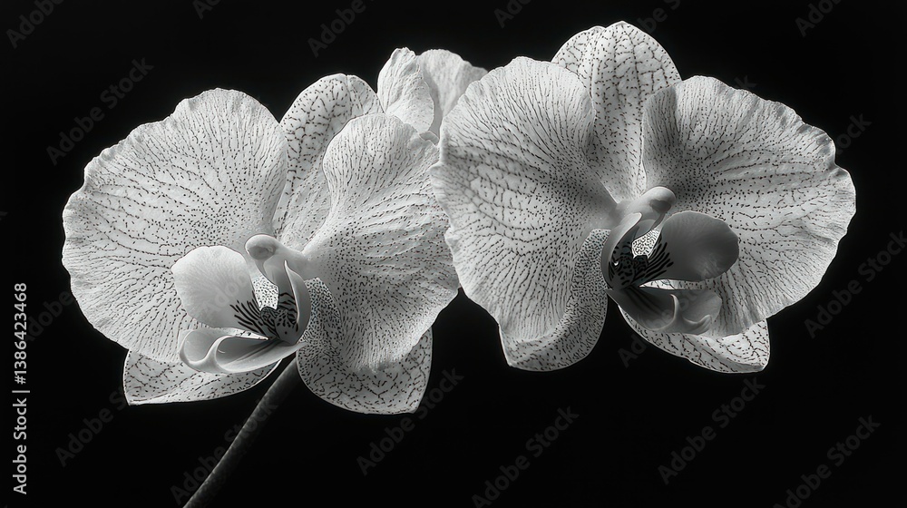 Monochrome Orchid Elegance: A Study in Black and White Floral Photography