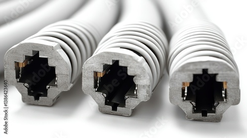 Obraz na płótnie Close-up of Three Gray RJ45 Network Cables w salonie