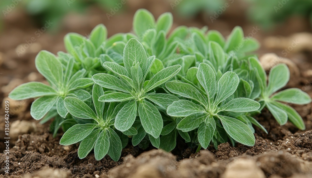 Vibrant Green Lupine Seedlings Thriving in Rich Soil