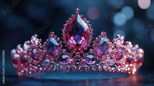 Obraz na płótnie Pink Diamond Tiara: A Regal Jewel, Sparkling Brilliance w salonie