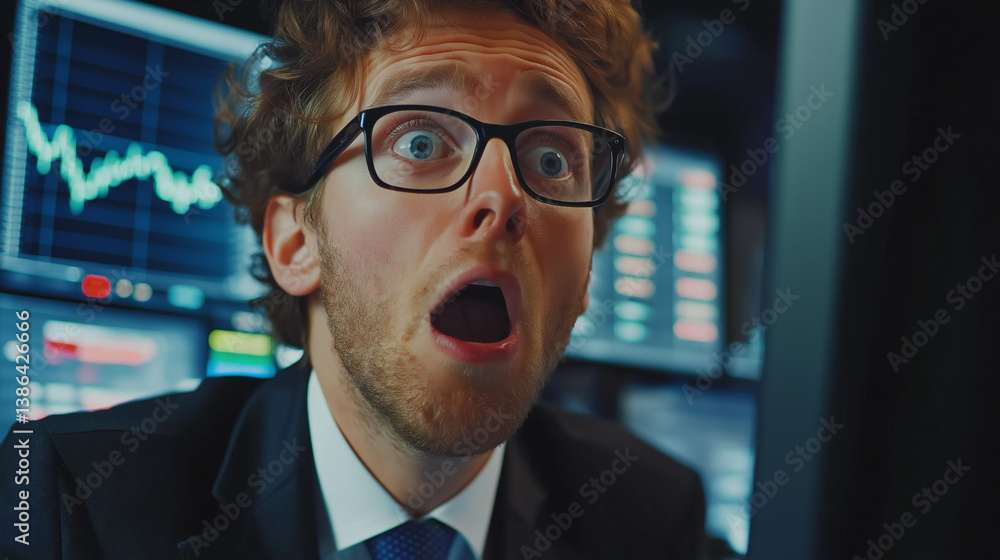 株価暴落でショックを受けているトレーダー 株価暴落でショックを受けているトレーダー