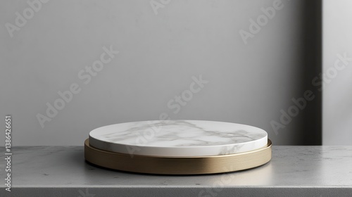 Empty marble podium, minimalist backdrop, for product display