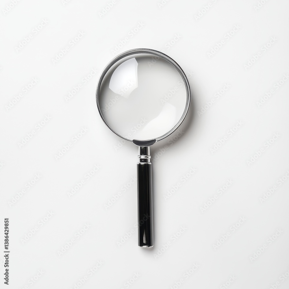 Magnifying Glass on White Background Close Up for Search Concept Magnifying Glass on White Background Close Up for Search Concept