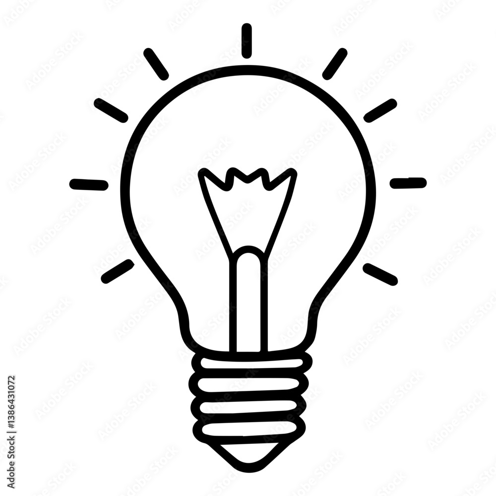 Creative Idea and Bulb Icon Flat Design. Creative Idea and Bulb Icon Flat Design.