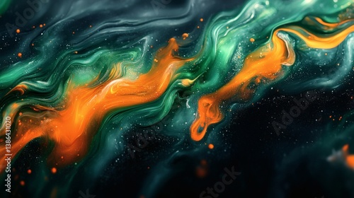 Vibrant Blue and Red Waves in Dynamic Abstract Art