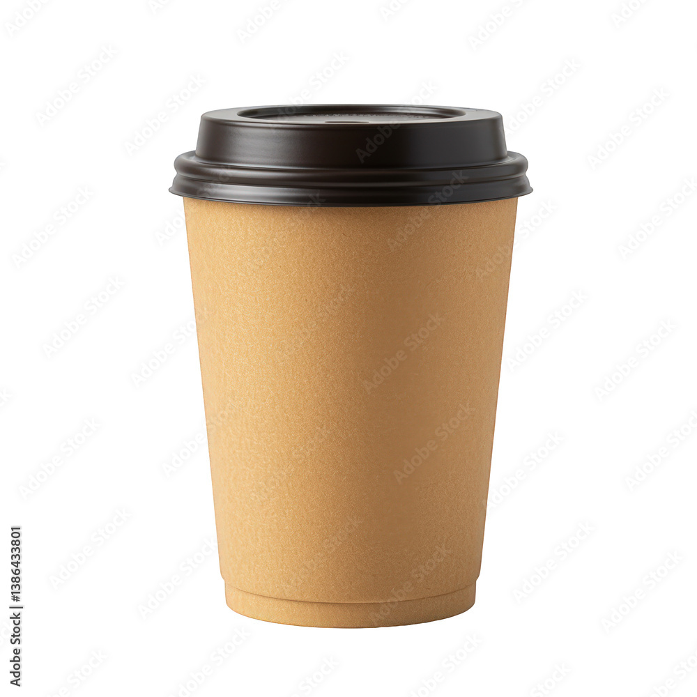 Paper Coffee Cup with Dark Lid. Paper Coffee Cup with Dark Lid.