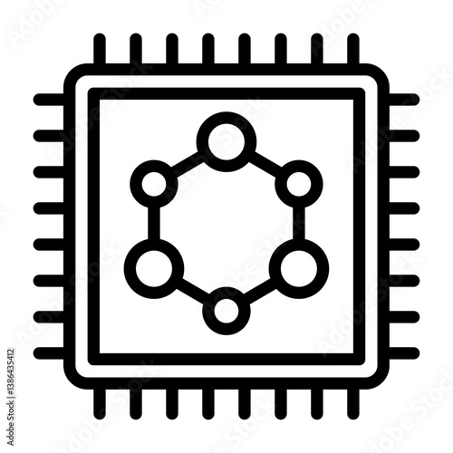 Nanotechnology outline icon. Nanotechnology black line illustration.
