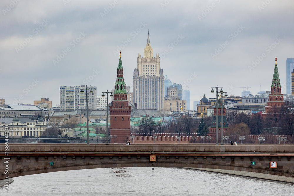 Russia. Moscow. View of the Bolshoy Moskvoretsky Bridge and the Kremlin. Russia. Moscow. View of the Bolshoy Moskvoretsky Bridge and the Kremlin.