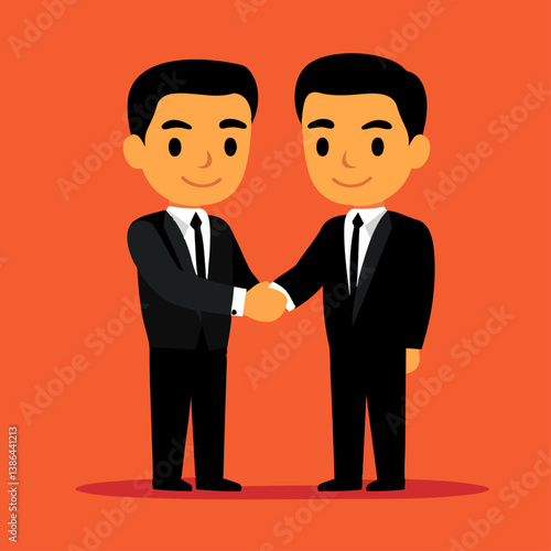 A diplomatic vector illustration of a diplomat shaking hands in agreement