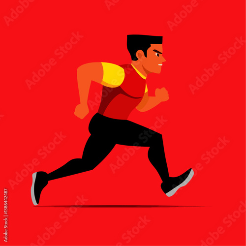 A powerful vector illustration of an athlete sprinting toward the finish line