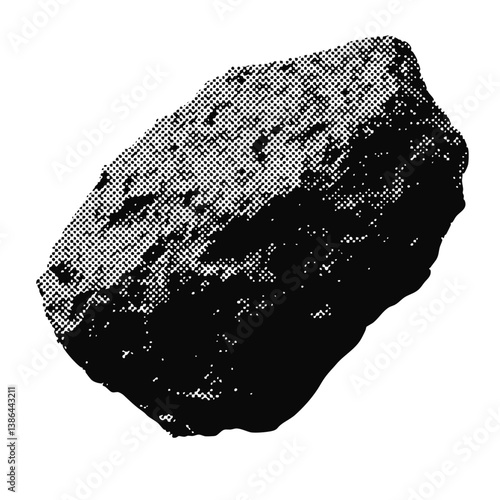 Asteroid halftone grunge vector design element