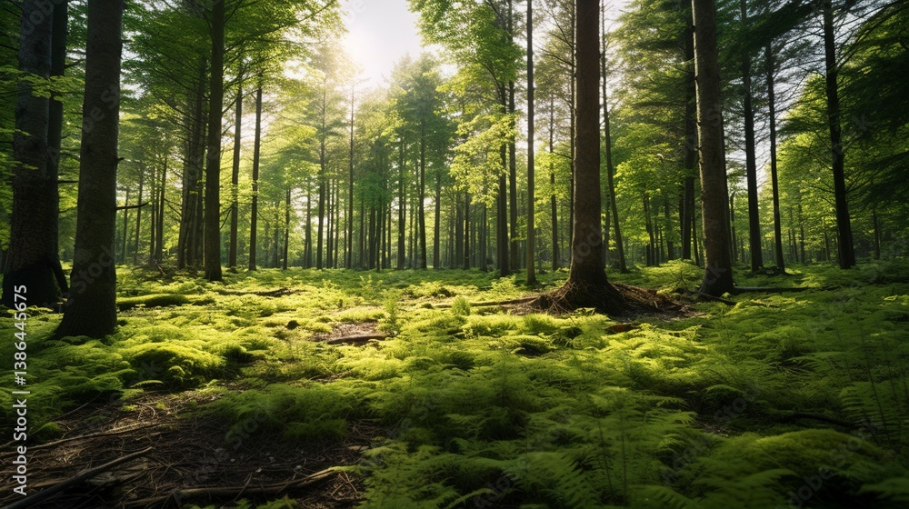 Obraz premium A photo of a sustainable forest for biomass.