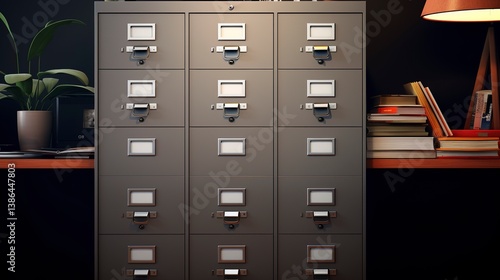 A photo of a well-organized filing cabinet.