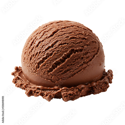 chocolate ice cream isolated on white background 