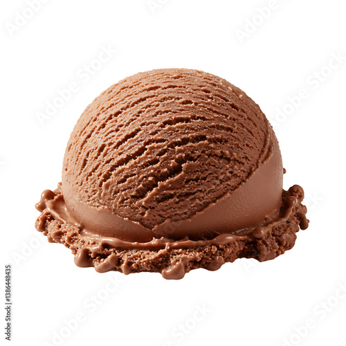 chocolate ice cream isolated on white background 
