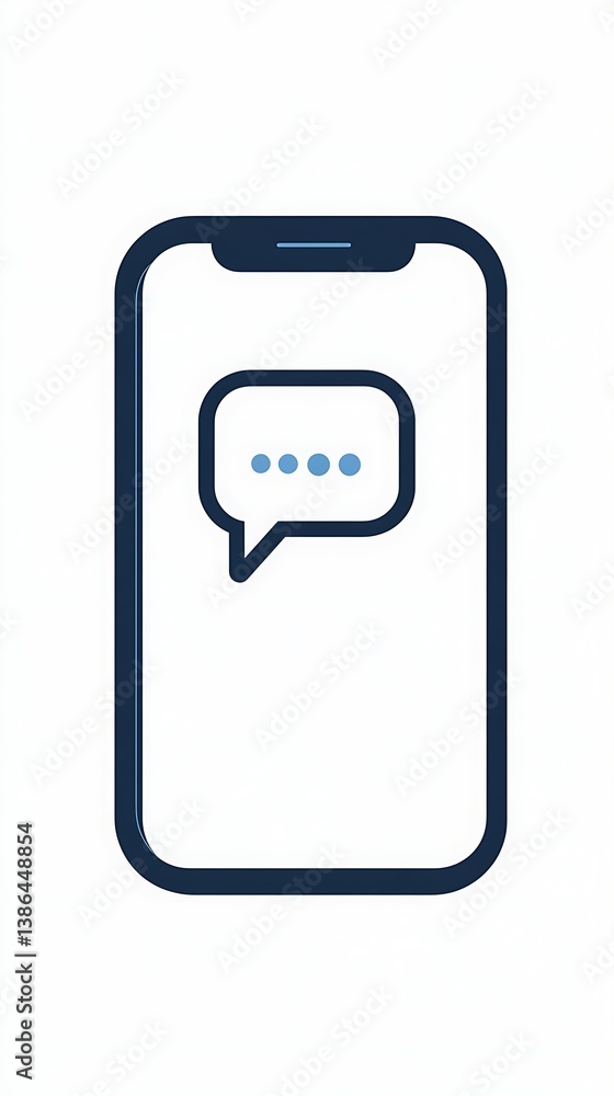 smartphone icon displaying chat message smartphone icon displaying chat message