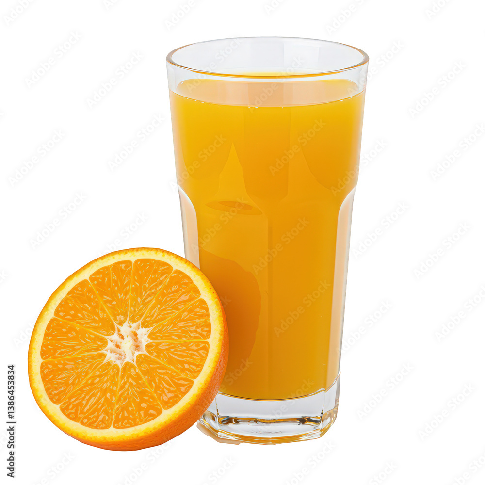 Fresh Orange Juice with a Bright Citrus Slice. Fresh Orange Juice with a Bright Citrus Slice.
